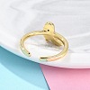 Rack Plating Brass Micro Pave Cubic Zirconia Open Cuff Rings for Women KK-K392-59G-05-3