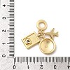 Brass Enamel Airplane & Earth & Passport European Dangle Charms KK-M309-18G-02-3