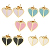 Heart Real 18K Gold Plated Brass Stud Earrings EJEW-L269-060G-1