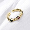 Brass Micro Pave Cubic Zirconia Cuff Rings RJEW-M066-01G-3