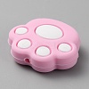 Cat Paw Print Food Grade Eco-Friendly Silicone Focal Beads SIL-WH0012-040I-2
