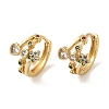 Heart & Star Cubic Zirconia Hoop Earrings EJEW-G348-11G-1