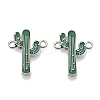 Rack Plating Alloy See Greem Enamel Connector Charms ENAM-N056-349P-1