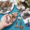 36Pcs 9 Styles Flat Round with Tree of Life Natural Gemstone Chips Pendant Decorations HJEW-FH00052-3