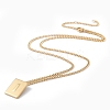 Stainless Steel Initial Letter Rectangle Pendant Necklace for Men Women LS-NJEW-E090-01G-09-2