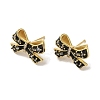 Bowknot Brass Stud Earrings EJEW-R162-05G-2