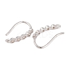Rack Plating Brass Cubic Zirconia Earring Hooks KK-S374-05P-01-2