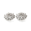 Flower Brass Micro Pave Clear Cubic Zirconia Bead Caps KK-V008-31P-2