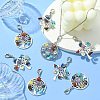 10Pcs 2 Styles Tibetan Style Alloy Pendant Decorations HJEW-CJ0001-17-6