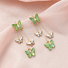 Butterfly Alloy Rhinestone Dangle Stud Earrings FS-WG259EB-06-1