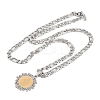 Flat Round with Virgin Pattern 201 Stainless Steel Pendant Necklaces for Men Women NJEW-K283-20G-2
