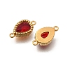 304 Stainless Steel Pave Cubic Zirconia Teardrop Connector Charms STAS-Z160-03G-01-2