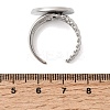 304 Stainless Steel Cuff Ring Components STAS-P454-01E-P-3