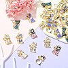 40Pcs 8 Colors Alloy Enamel Pendants ENAM-CJ0001-79-5