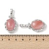 Cherry Quartz Glass Oval Pendants G-NH0025-15P-26-3
