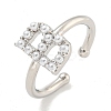 Rack Plating Brass Open Cuff Rings for Women RJEW-F162-01P-B-1