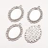Zinc Alloy Pendant Settings for Cabochon & Rhinestone PALLOY-A15257-AS-LF-1