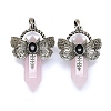 Natural Rose Quartz Faceted Pointed Bullet Big Pendants G-Q165-01AS-08-1