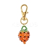 Glass Seed Beaded Strawberry Pendant Decoration HJEW-MZ00160-05-2