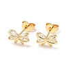 Bowknot Brass Micro Pave Clear Cubic Zirconia Stud Earrings EJEW-A135-07G-4