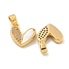 Brass Micro Pave Clear Cubic Zirconia Pendants KK-A214-10G-2