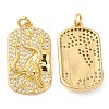 Brass Micro Pave Cubic Zirconia Pendants KK-P236-17G-1