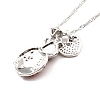 Colorful Rhinestone Ladybird and Heart Pendant Necklace LS-NJEW-I113-13P-3