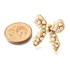 Bowknot 304 Stainless Steel Cuff Rings for Women RJEW-A058-01A-G-3