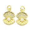 Rack Plating Brass Micro Pave Clear Cubic Zirconia Pendants KK-B091-11-1