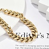 304 Stainless Steel Cuban Link Chain Bracelets for Women Men BJEW-R008-01G-2