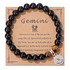 Natural Tiger Eye & Agate Beaded Stretch Bracelets PW-WG52B58-01-1