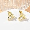 Brass Pave Single Cubic Zirconia Stud Earrings KK-CBA98BA-19G-2