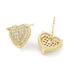 Brass Micro Pave Clear Cubic Zirconia Studs Earring for Women EJEW-S217-A05-2