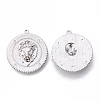 Brass Micro Pave Clear Cubic Zirconia Pendants KK-N232-159-NF-2