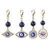 4Pcs 4 Styles Evil Eye Alloy Enamel Pendant Decorations HJEW-JM01731-S-1