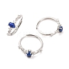 Horse Eye Natural Lapis Lazuli Adjustable Rings RJEW-Q817-02P-01-1