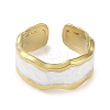 Ion Plating(IP) 304 Stainless Steel Enamel Cuff Finger Rings RJEW-L107-051G-01-3