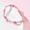 Natural Strawberry Quartz Beads Stretch Bracelets for Women BJEW-Z158-02D-02-3