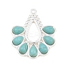Bohemian Style 304 Stainless Steel with Dyed Synthetic Turquoise Pendants STAS-G381-01S-1