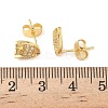 Fish Brass Micro Pave Clear Cubic Zirconia Stud Earrings EJEW-Z144-23G-5