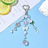 Strawberry Acrylic & Handmade Lampwork & Glss Pendant Decorations HJEW-YW00119-4