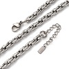 6.5MM 304 Stainless Steel Textured Rope Chain Necklaces NJEW-T016-17P-4