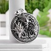 Flat Round with Dragon 304 Stainless Steel Big Pendants STAS-M206-05AS-1