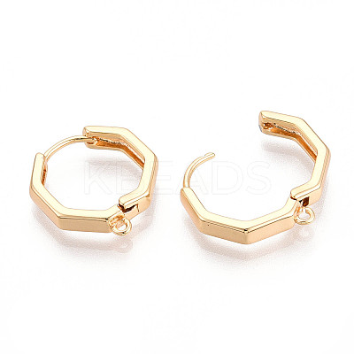 Brass Hoop Earring Findings KK-N267-33G-1