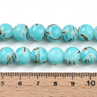 Baking Paint Glass Beads Strands DGLA-N010-10mm-03-1