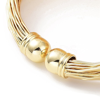 Rack Plating Brass Multi Line Cuff Bangle for Women BJEW-B070-04G-1
