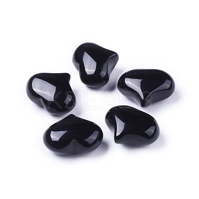 Natural Black Onyx Heart Love Stone G-F659-A21-1