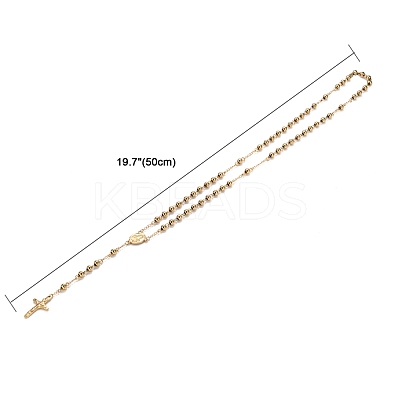 Men's Rosary Bead Necklace with Crucifix Cross NJEW-I011-6mm-08-1