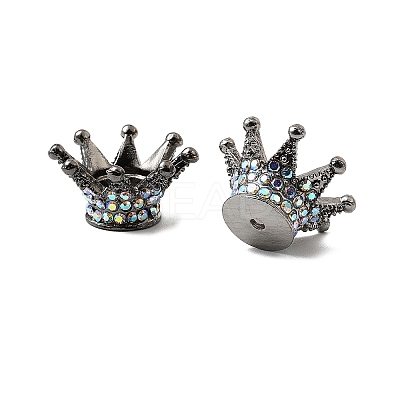Alloy Rhinestone Crown Beads FIND-NH0001-19B-1