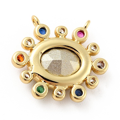 Brass Cubic Zirconia Pendants KK-G419-04G-01-1